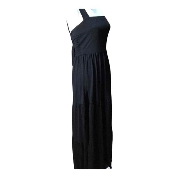 INC International Concepts Women’s Maxi Dress Black Tiered Open Back Size M NWT - Picture 3 of 16